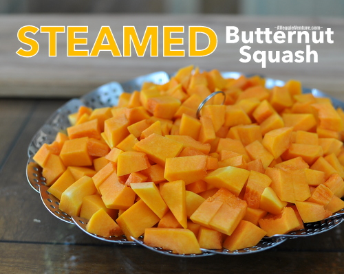 How to Steam Butternut Squash in a Collapsible Steamer Basket ♥ AVeggieVenture.com.