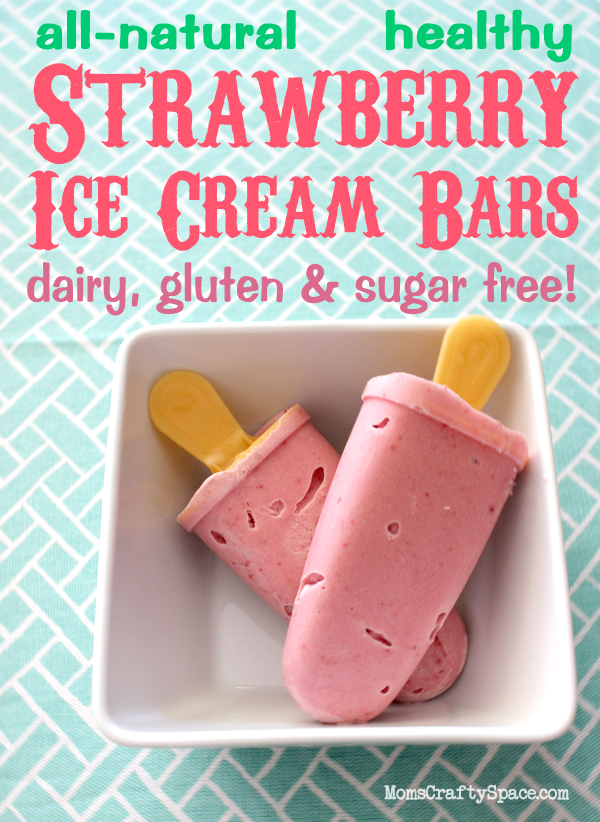homemade strawberry ice cream bars dairy gluten and sugar free