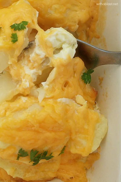 Family favorite Buttermilk Potato side dish - Comfort Food ! Cheesy Buttermilk Potato Casserole