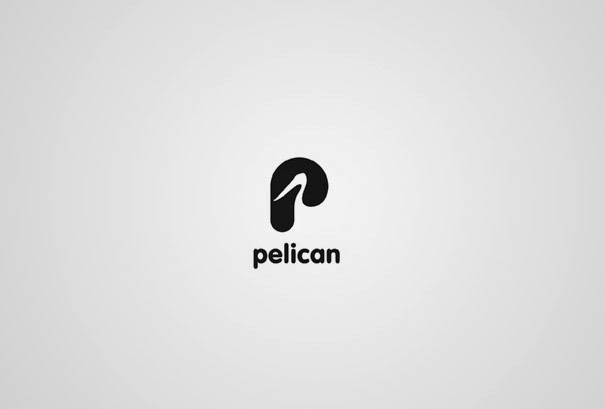 Pelican Logo Negative Space contoh logo negative space