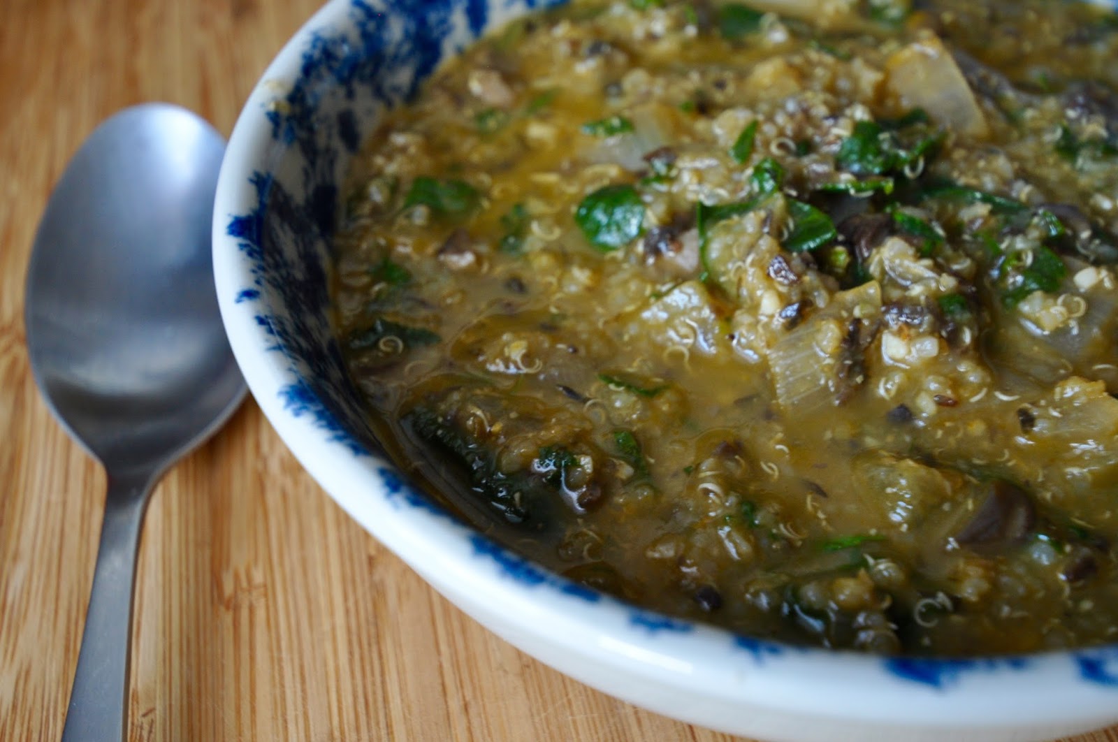 Randomosity Spinach Mushroom Quinoa Soup