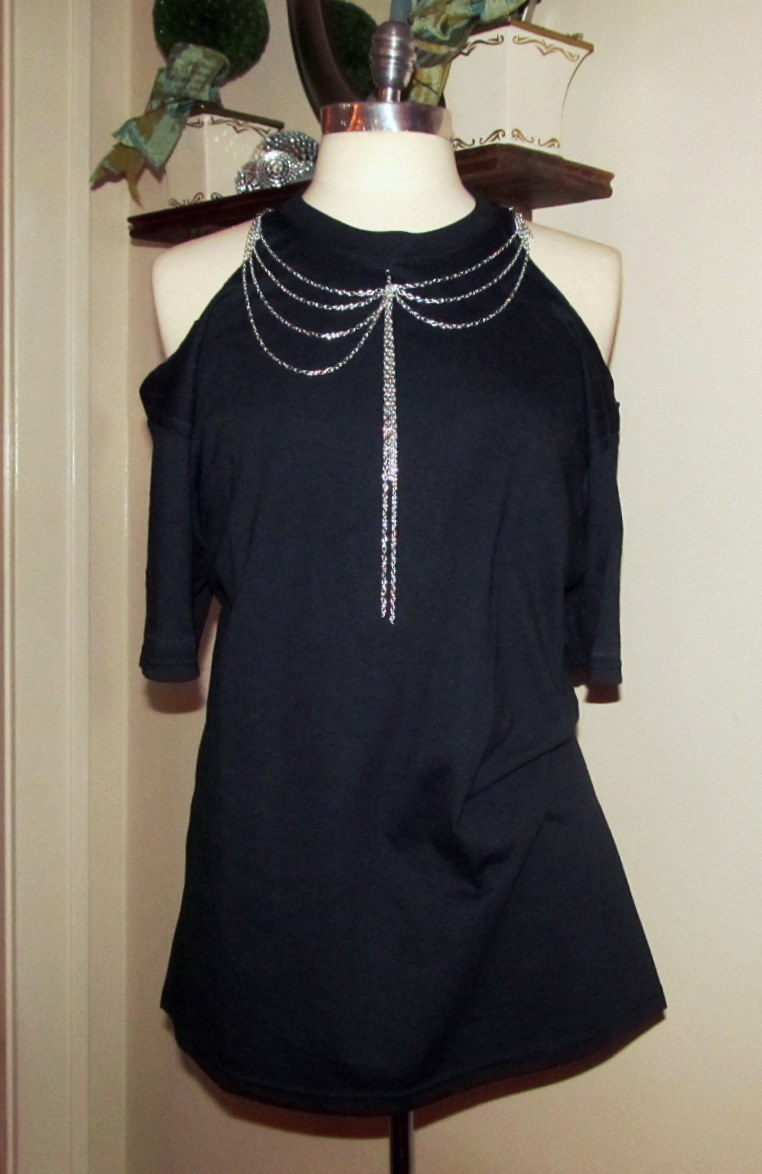 WobiSobi: Project Re-Style # 30: Peep Shoulder Shirt, With Chain Detail.