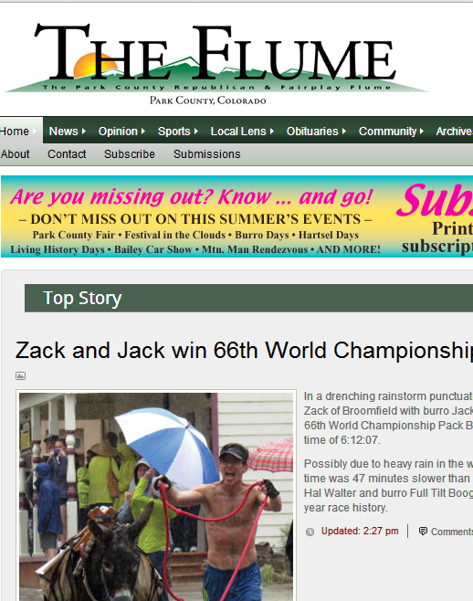 The Park County Republican and Fairplay Flume (EPaper (Newspaper) E