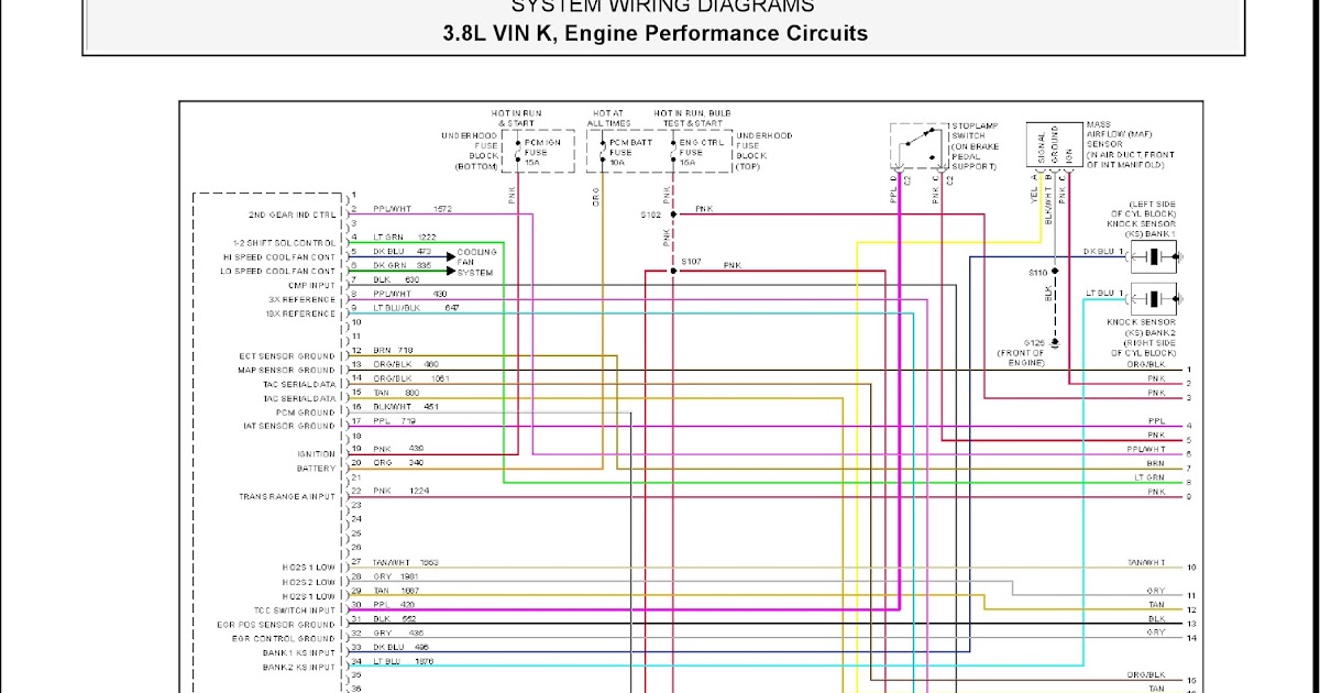 2001 Pontiac Firebird System Wiring Diagrams 16 3.8L VIN K, Engine