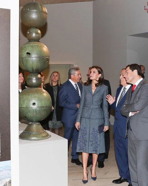 Andalusian Legacy Foundation and Benjelloun-Mezian Foundation. Queen Letizia wore an outfit by Felipe Varela