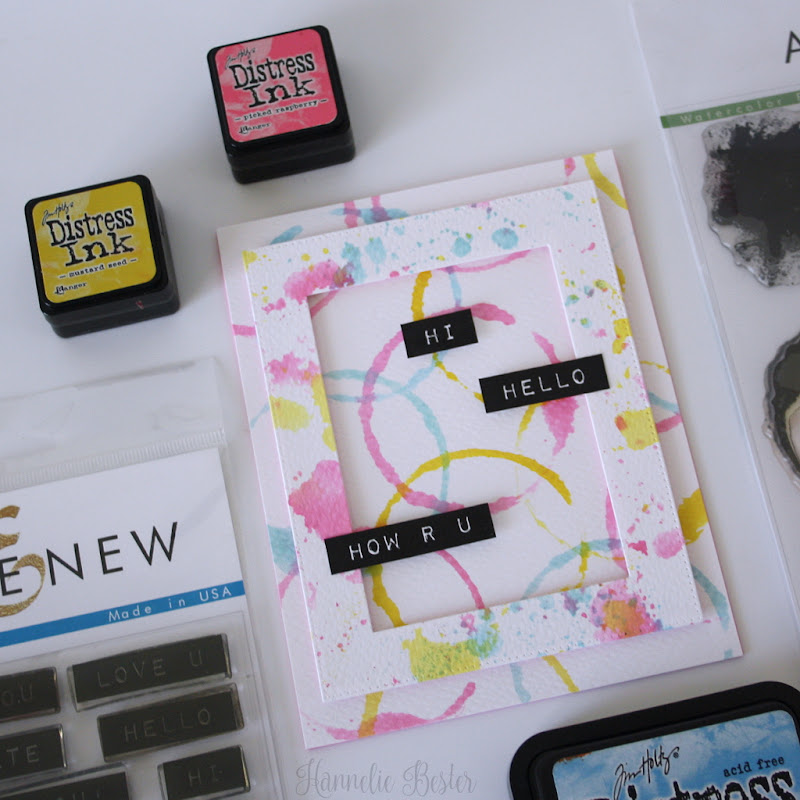 Altenew watercolor frames and label love stamp sets