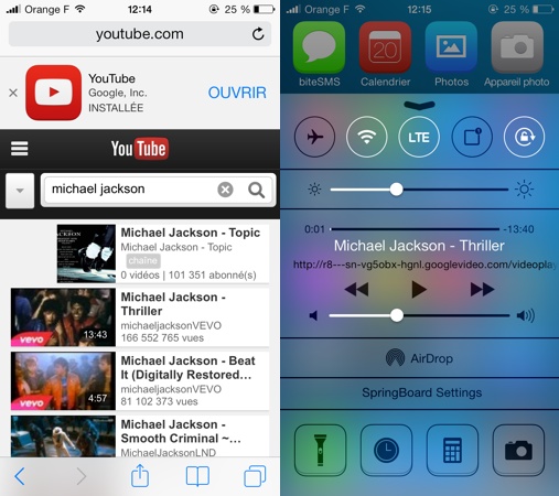 comment écouter le son des vidéos YouTube en tùche de fond sur iOS 7