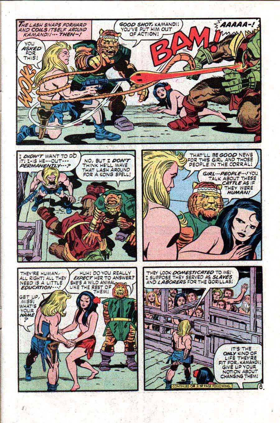Kamandi v1 #5 dc 1970s bronze age comic book page art by Jack Kirby, Mike Royer