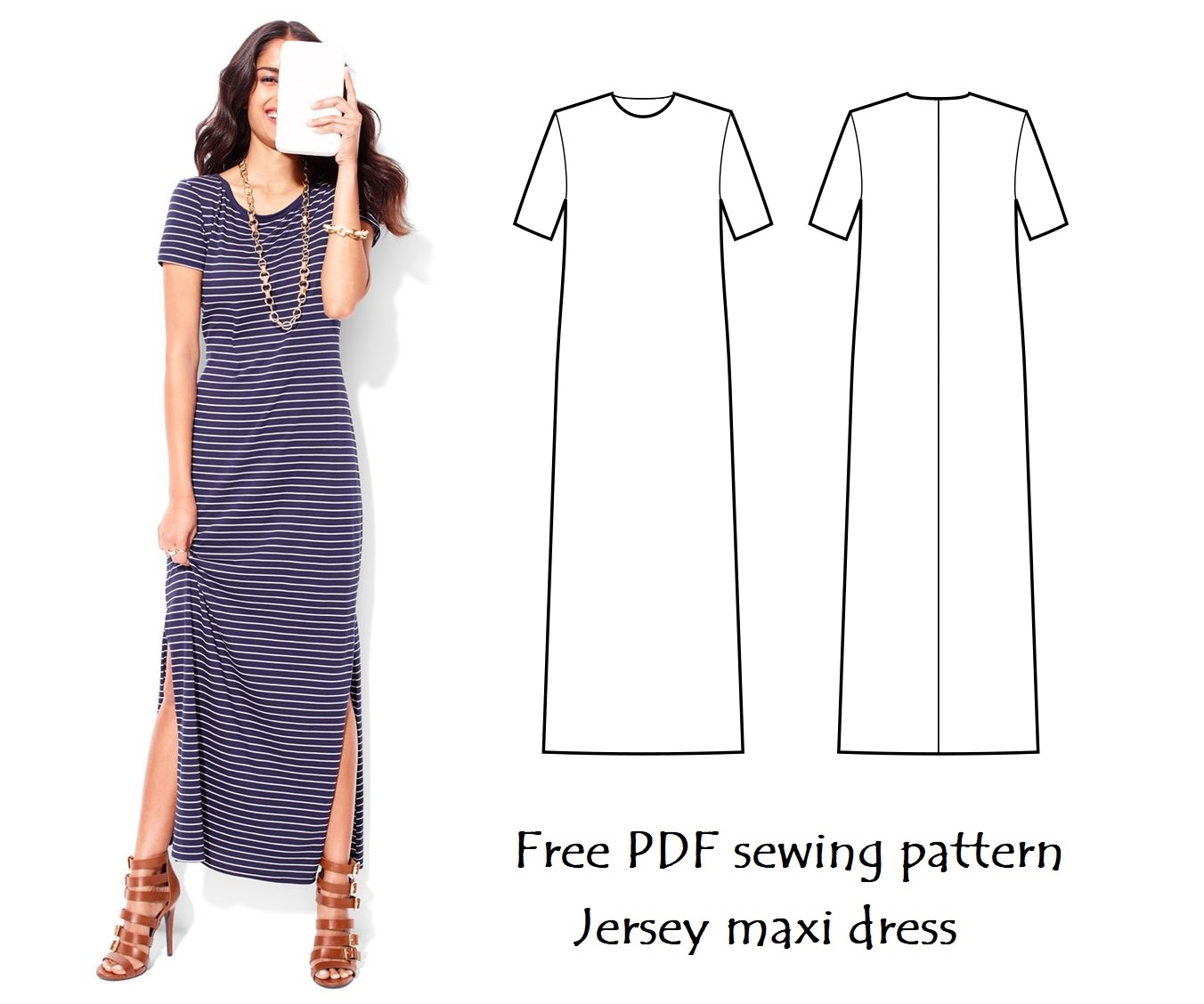 The Little Sewist Jersey knit maxi dress pattern