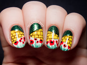 The Wonderful Wizard of Oz nail art by @chalkboardnails