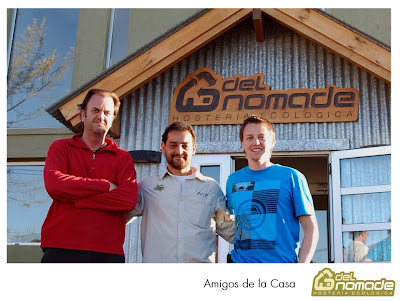 Andres Bonetti, Roberto Bubas y Dario Bonetti en la Hostería Ecológica en Península Valdés