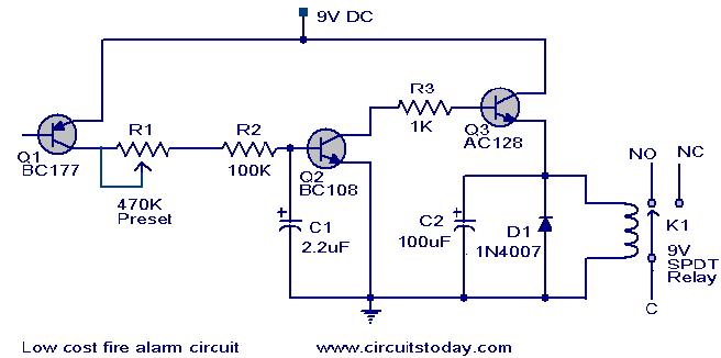 Fire Alarm Circuit (LOW CAST) - Electronic Circuit Collection fire alarm pull station wiring diagram 