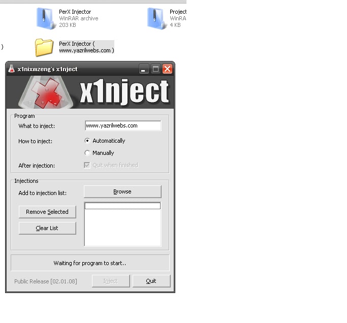 PerX Injector ( Untuk Menginject File Dengan Dll ) RAKASOFTWARE