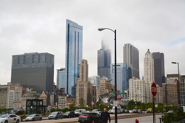foggy Chicago skyline foggy Chicago skyline