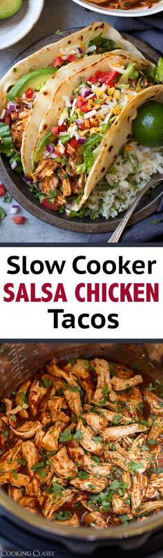 Slow Cooker Salsa Chicken Tacos Recipe