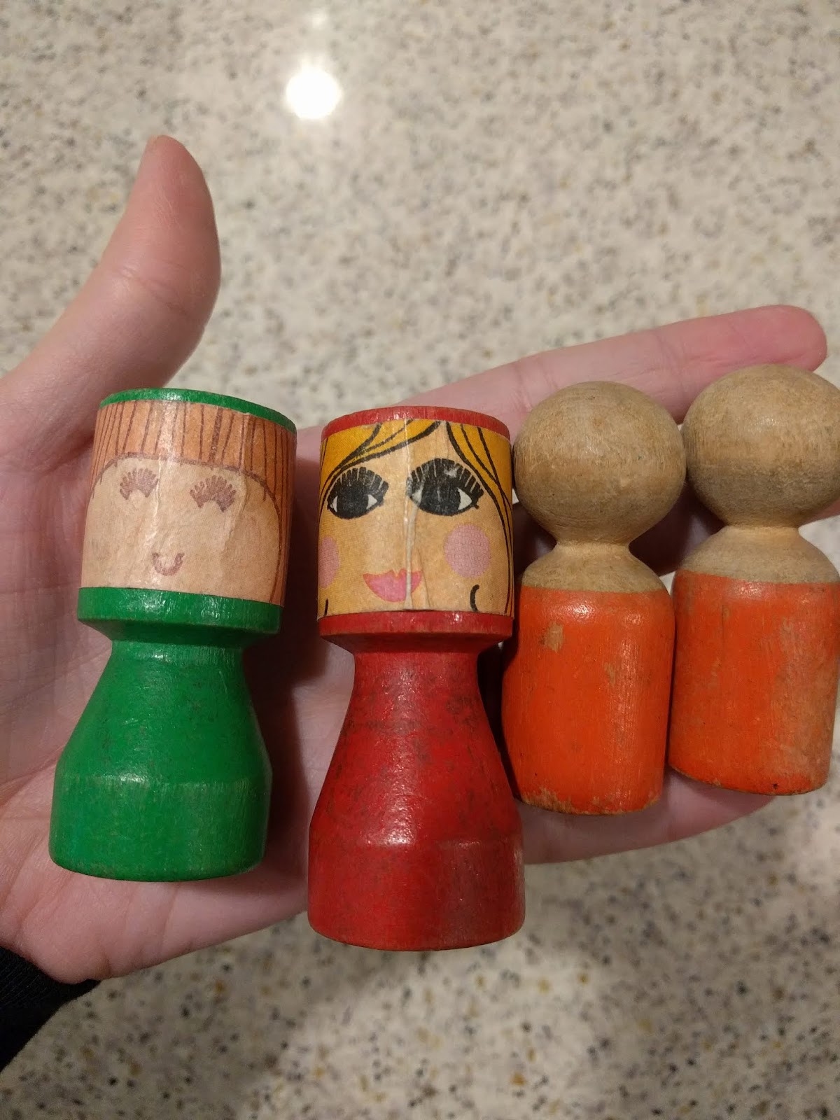 vintage peg dolls