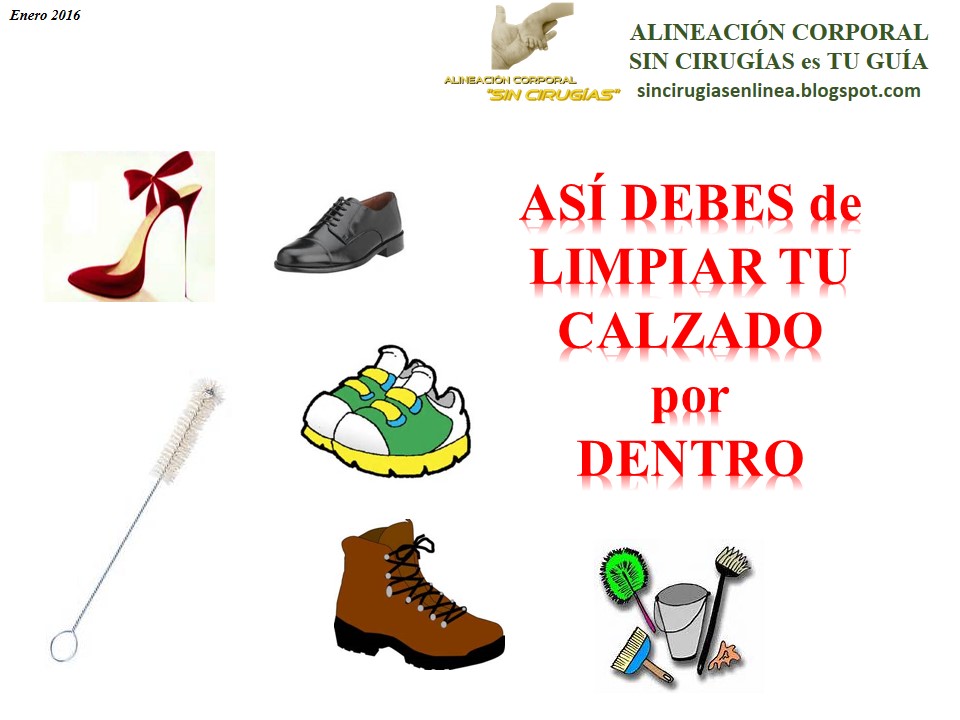 SIN CIRUGÍAS en LÍNEA LA TÉCNICA de LIMPIEZA del CALZADO