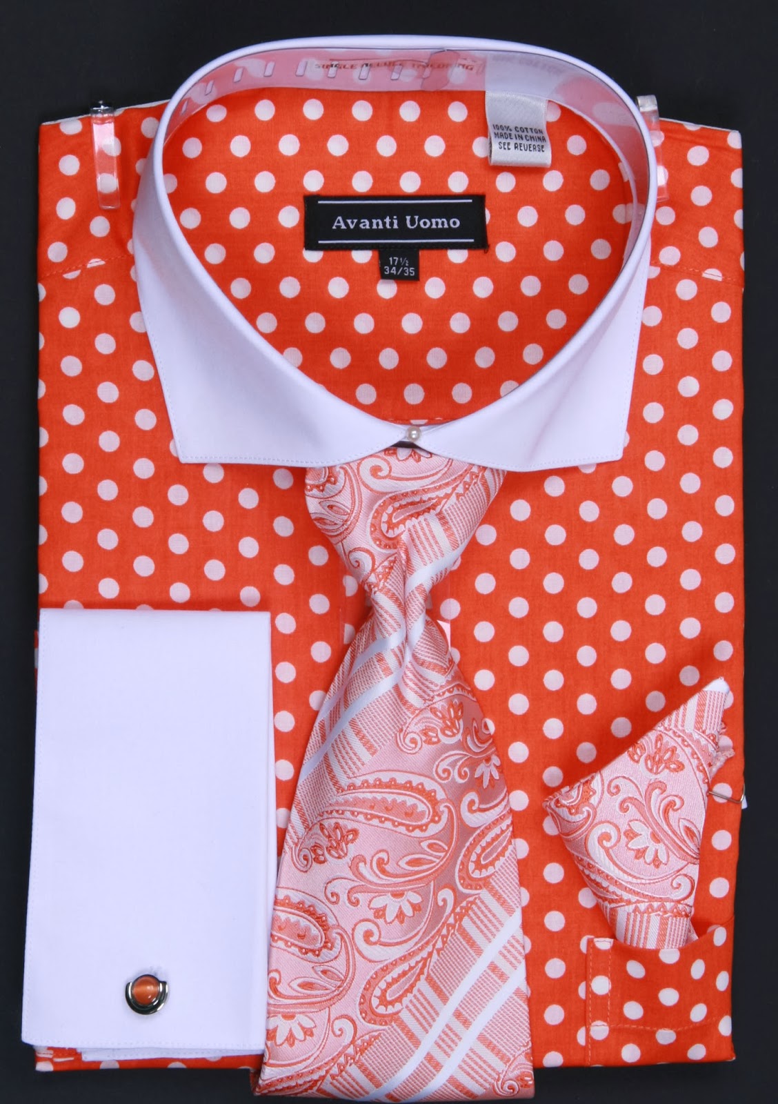 BEAUTY AND FASHION MENS ORANGE DRESS SHIRTS