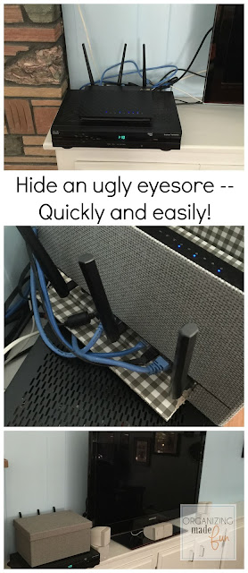How to hide an ugly eyesore quickly and easily :: OrganizingMadeFun.com