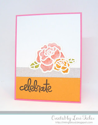 Celebrate card-designed by Lori Tecler/Inking Aloud-stamps from Paper Smooches
