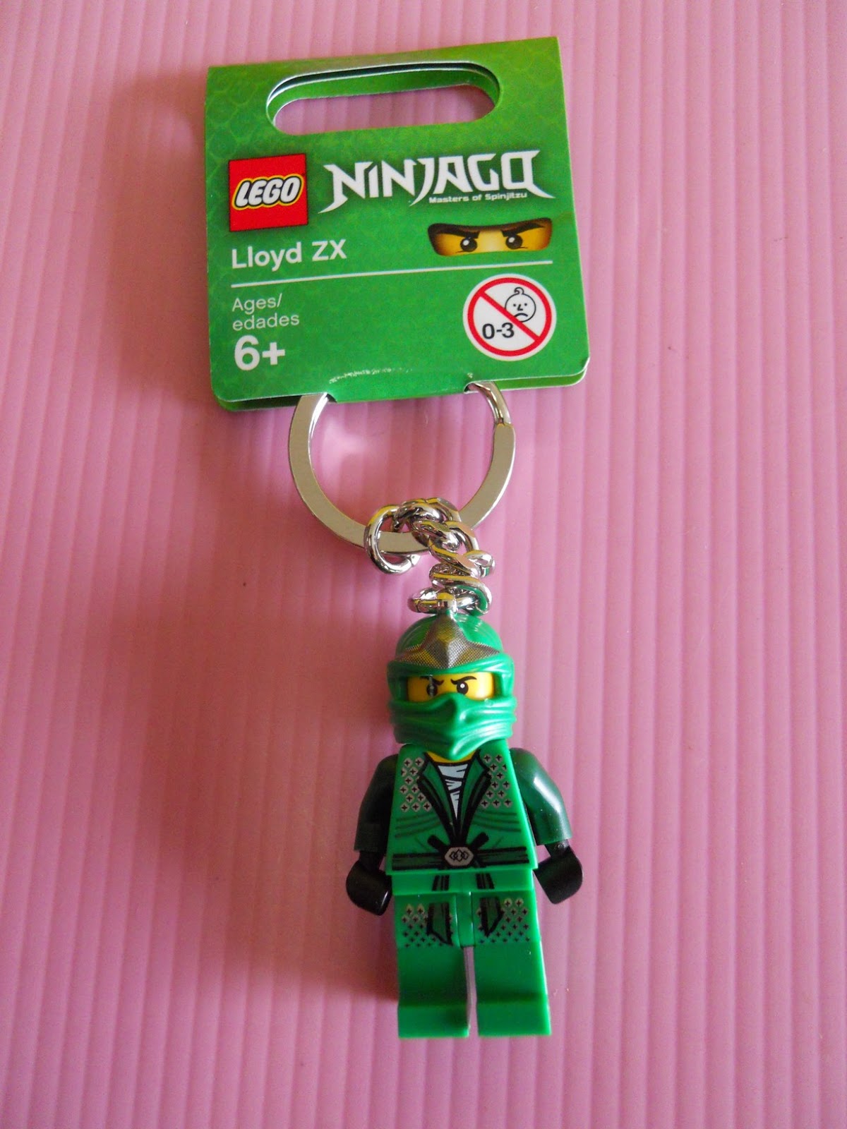 Dexters Diecasts (DexDC) LEGO NINJAGO keychain (green tag) LLOYD ZX