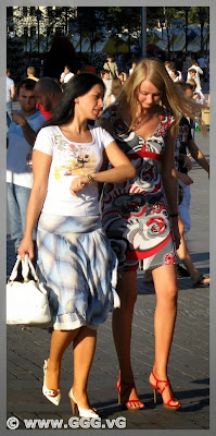 Girls in summer dress on the street 