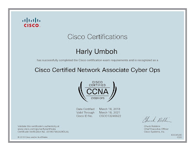 Sertifikat Cisco Certified Network Associate Cyber Ops