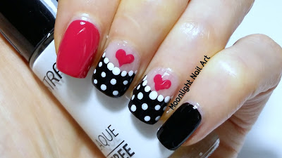 Red and Black Valentine's Day Nail Art Design