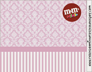 Etiqueta M&M  para Imprimir Gratis de Damascos Blancos sobre Lila.