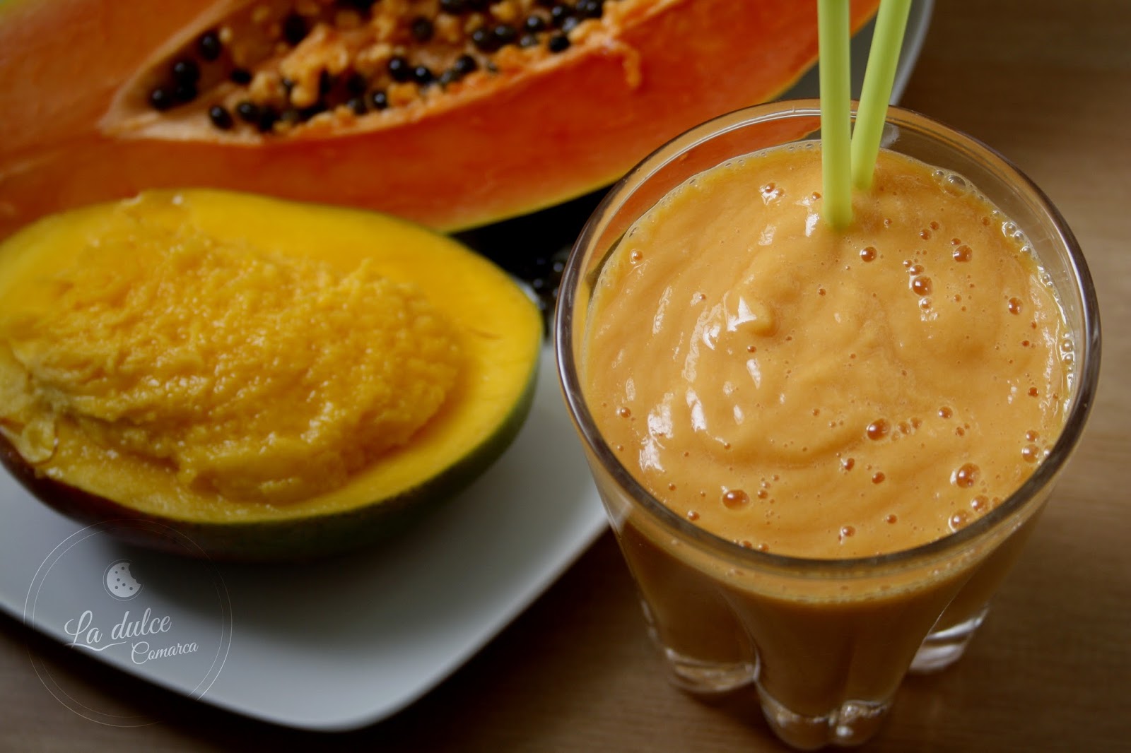 Smoothie de mango y papaya La dulce comarca