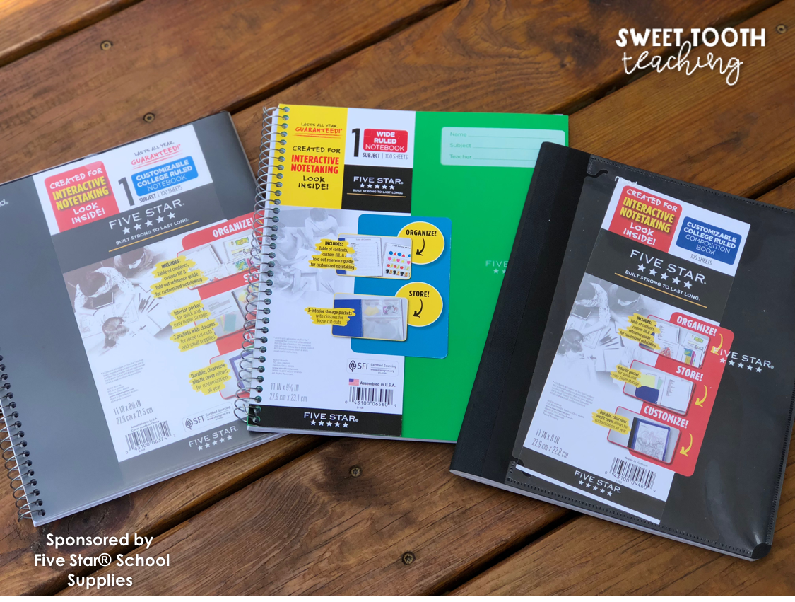Five Star® Interactive Notebooks Sweet Tooth Teaching