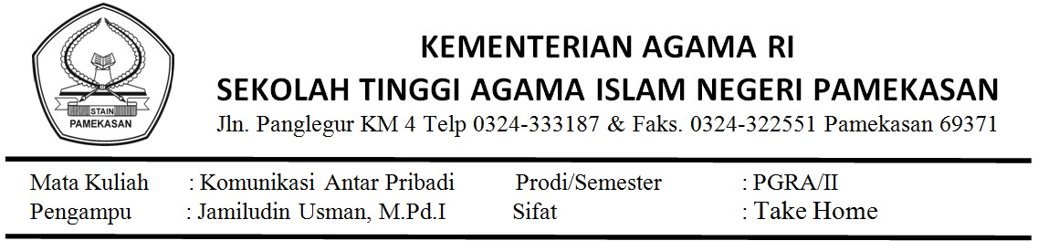 Soal UAS Komunikasi Antar Pribadi Pendidikan Guru