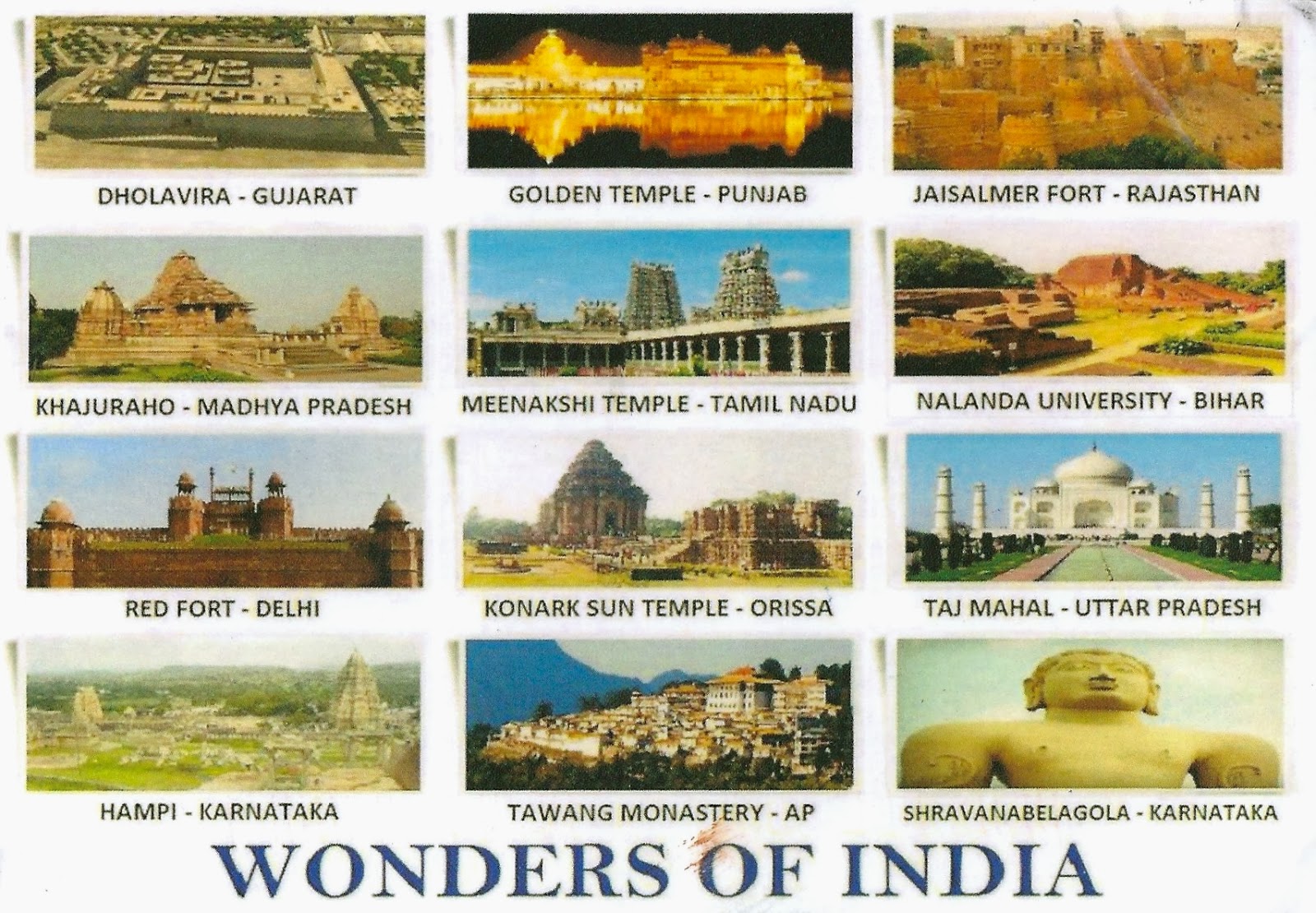 My Favorite Views India Wonders of India Multivew Postcard