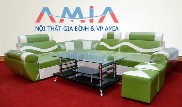 Hình ảnh cho bộ bàn ghế sofa da góc giá rẻ tại Hà Nội được cung cấp và phân phối bởi Nội thất AmiA
