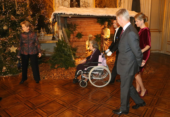 Princess Mathilde, Queen Paola, Queen Fabiola, Princess Claire attend the Christmas Celebration at Palais de Bruxelles