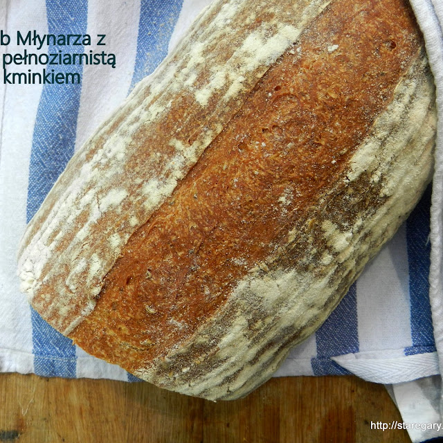 Chleb Młynarza z mąka pełnoziarnistą i kminkiem