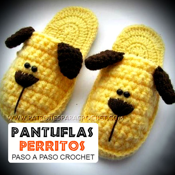 Pantuflas Perritos Niños / a paso Crochet