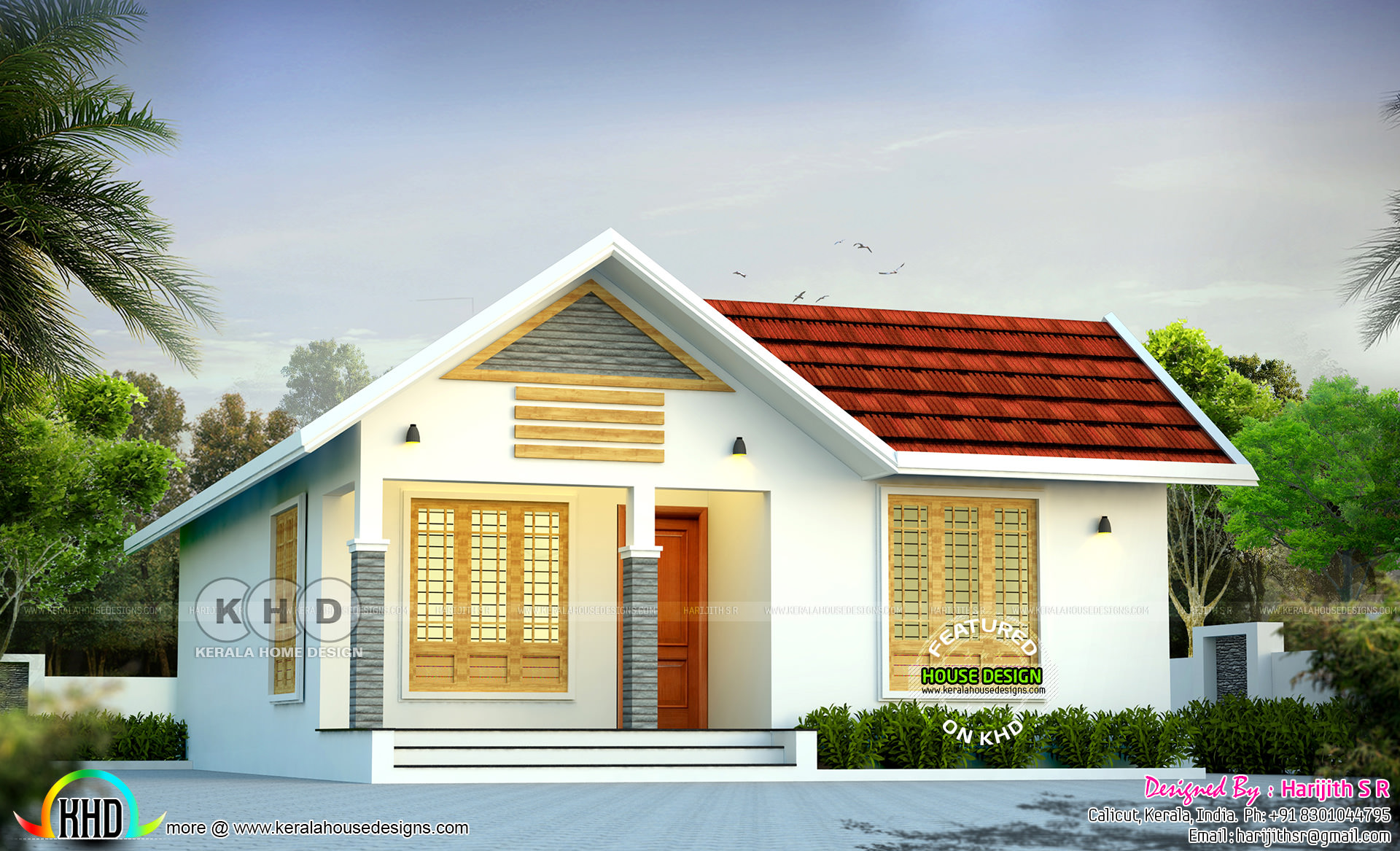 980 Square Feet 2 Bedroom Modern House Plan Kerala Home