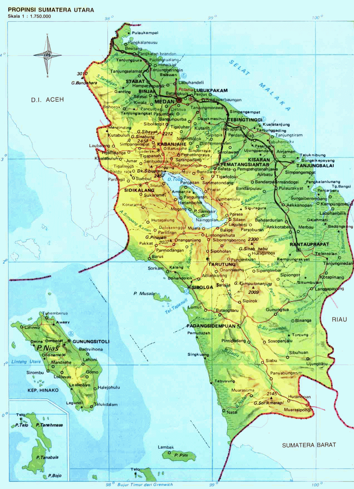 AMAZING INDONESIA: North Sumatra Province Map