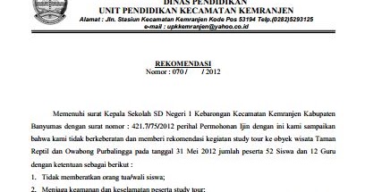 20+ Contoh surat izin wisata dari sekolah ke dinas pendidikan terbaru yang baik dan benar