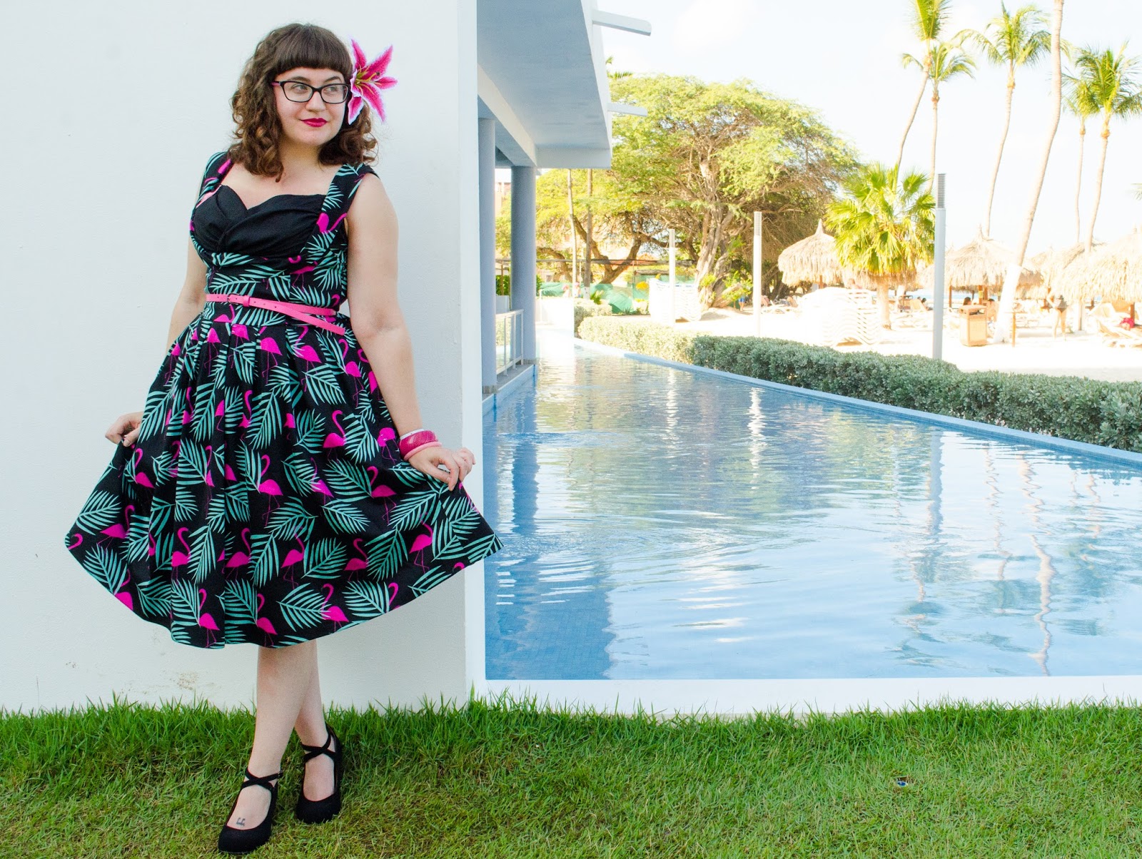 In a Nutshell...: Lady V London Pink Flamingo Madison Dress in Paradise!