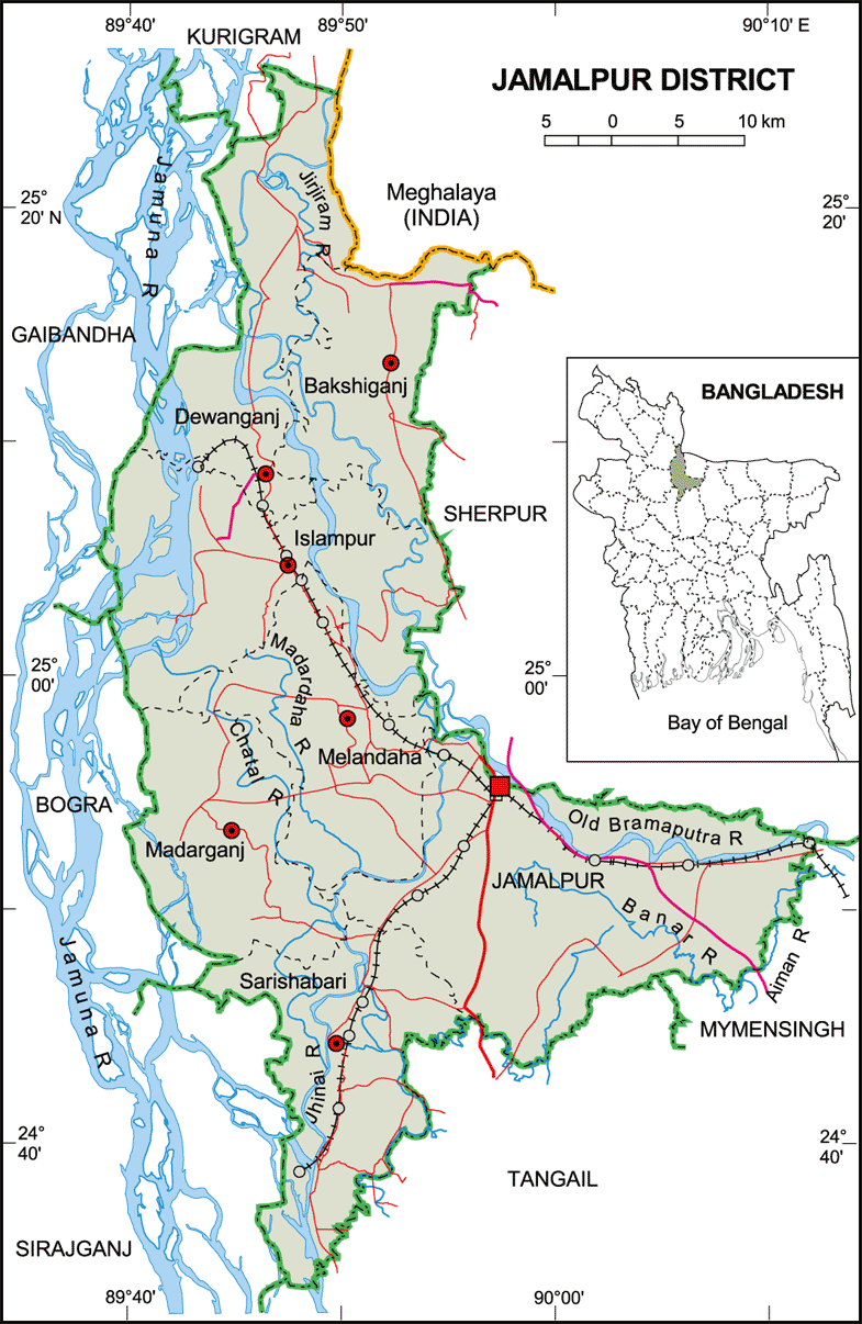 Jamalpur Sadar Upazila Map Maps Of Bangladesh: Jamalpur District
