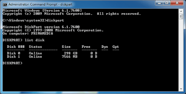 Format Flashdisk melalui Command Prompt - Computer