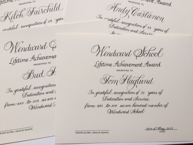 A Place For Lettering Original Achievement Award Certificate