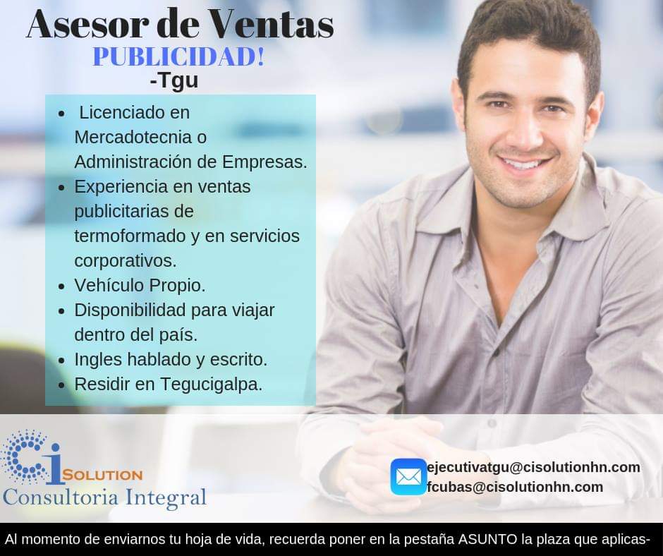 Asesor de Ventas Publicidad Tegucigalpa