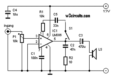 Simple 1 Watt Amplifier Circuit Diagram