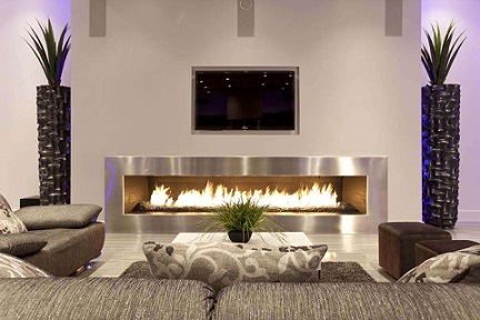 10 Salas con chimeneas modernas - Decoración de salas con estilo