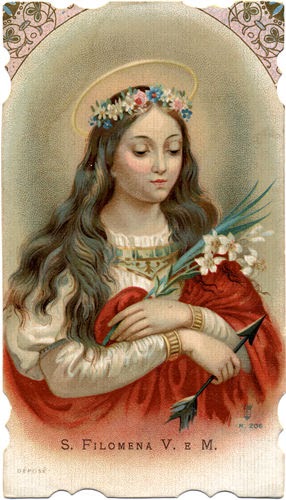 philomena saints saint catholic holy patron feast card prayer cards prayers religious children filomena living mother rosary virgin jesus icons