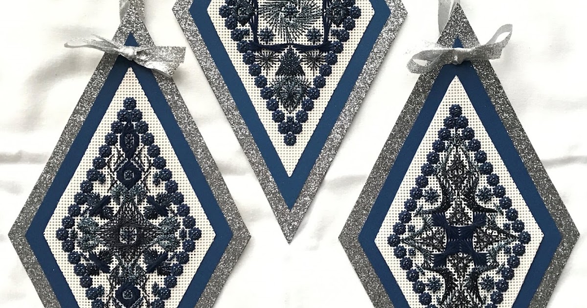 Brenda's Needlepoint Studio Christmas Diamond Ornaments 12/4/16
