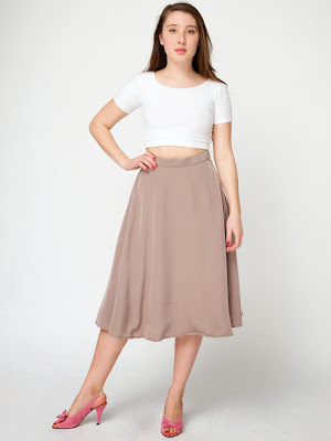 American Apparel Sand Midi Skirt